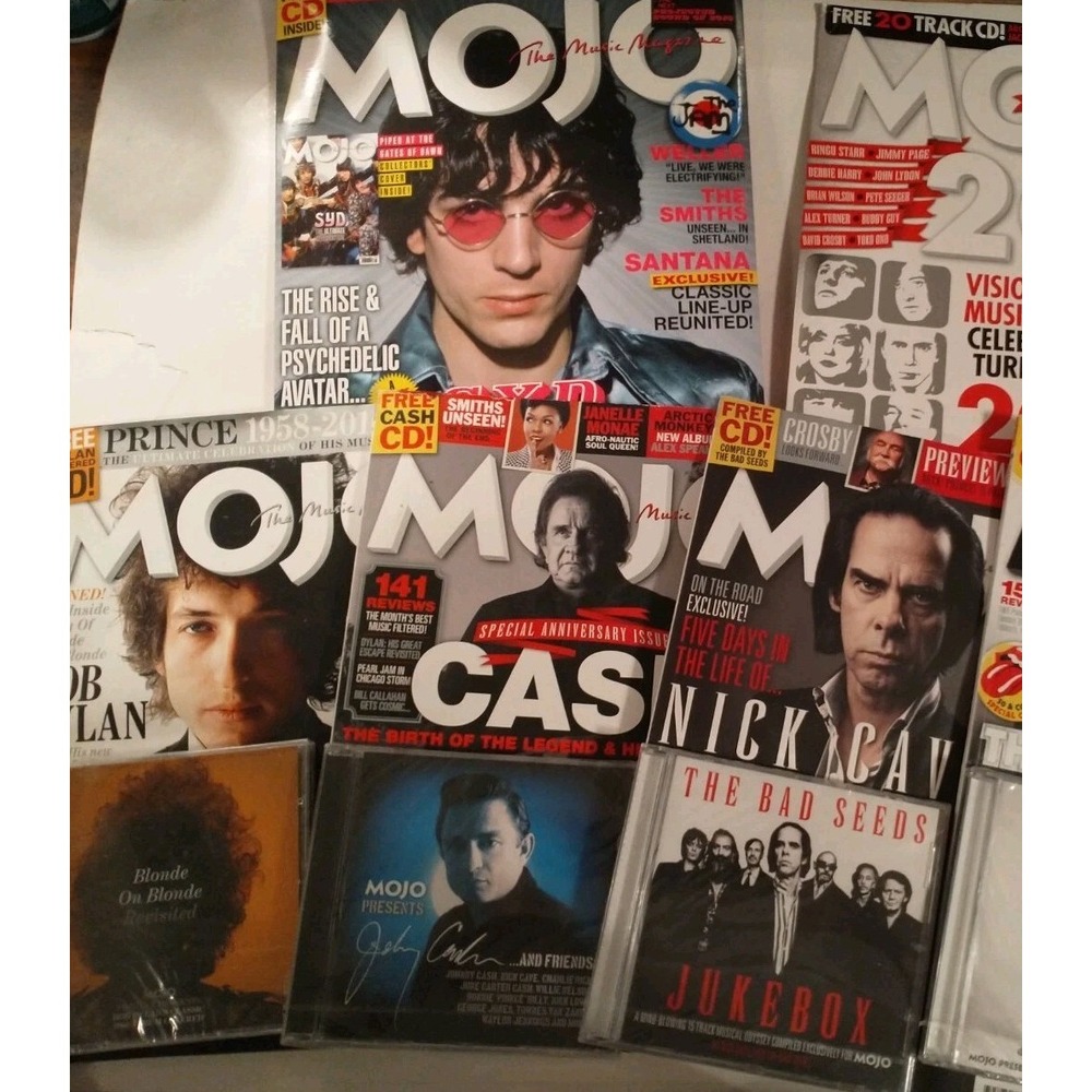 Mojo Music Magazine UK Lot of 6 2013-2016 Syd Barrett Johnny Cash Dylan Free CDs